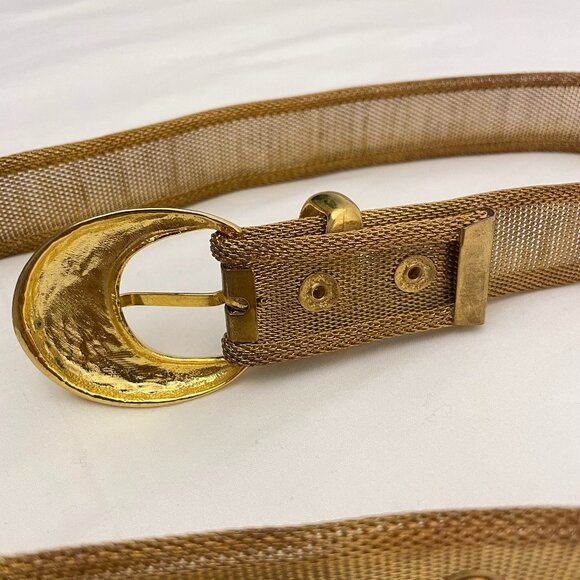 Vintage 90s Gold Tone Metallic Mesh Belt